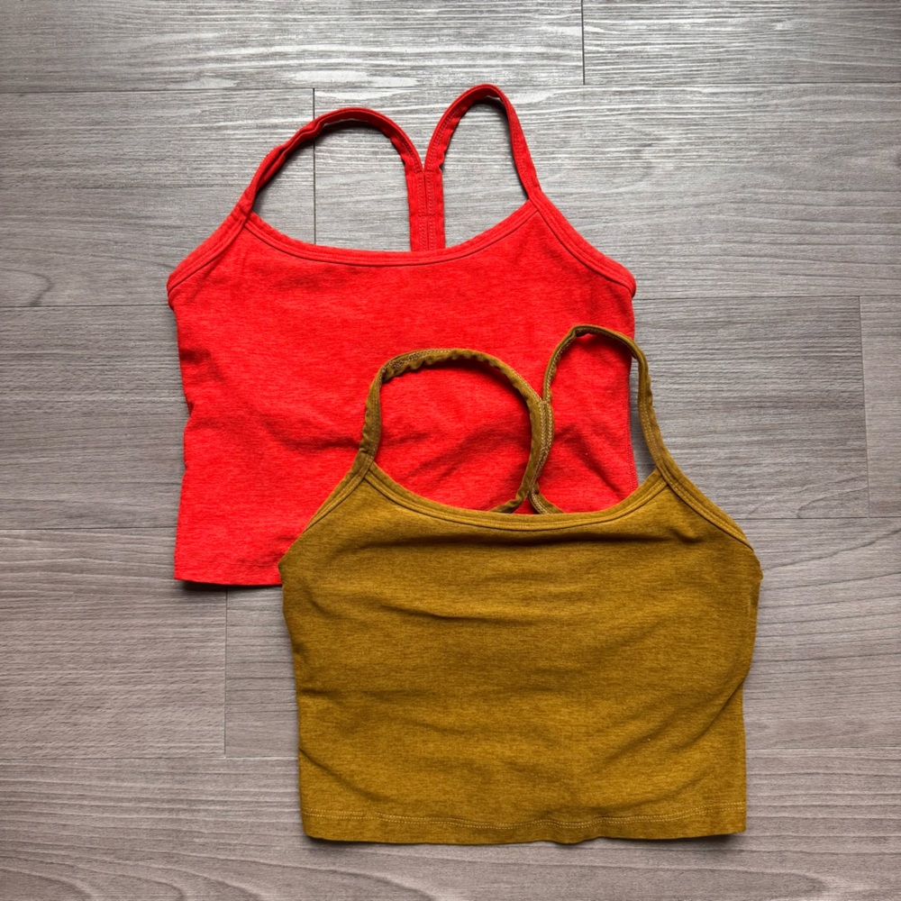 Beyond Yoga Spacedye Slim Racerback Cropped Tank bundle of two size S